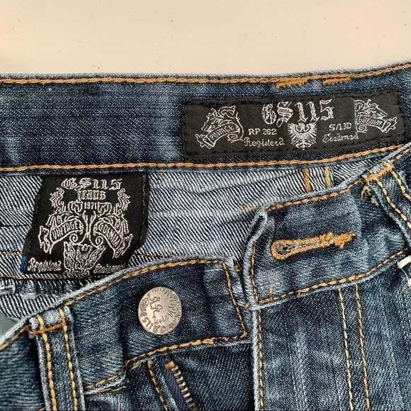 GS115 Jeans Kids 10 Straight Leg Leather Accent Pockets Girl - Picture 13 of 13